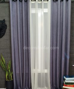 پرده آماده رولکس خط دار طوسی تیره