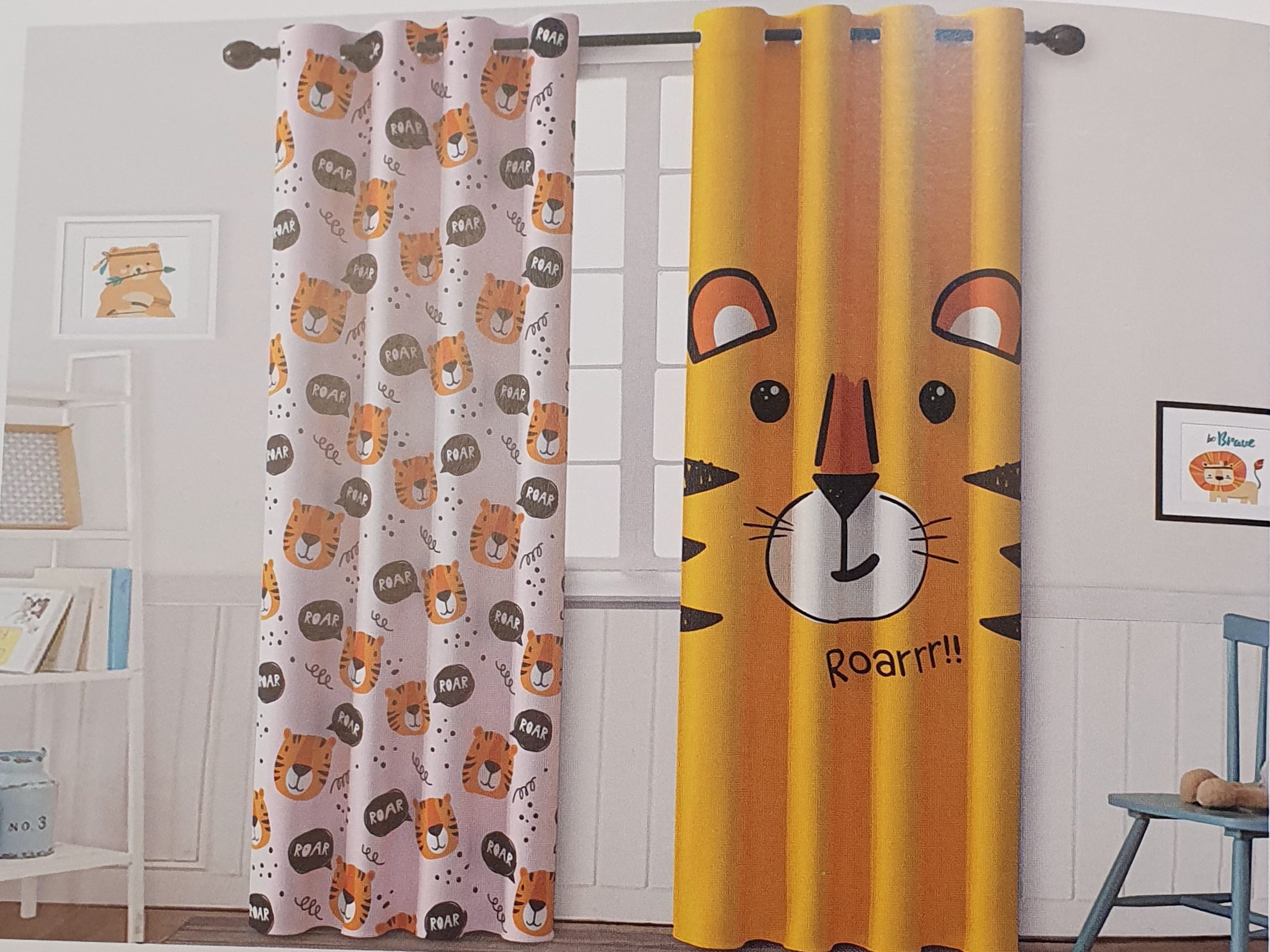 animals-linen-printed-curtain-12 پرده چاپی اتاق کودک طرح حیوانات 12