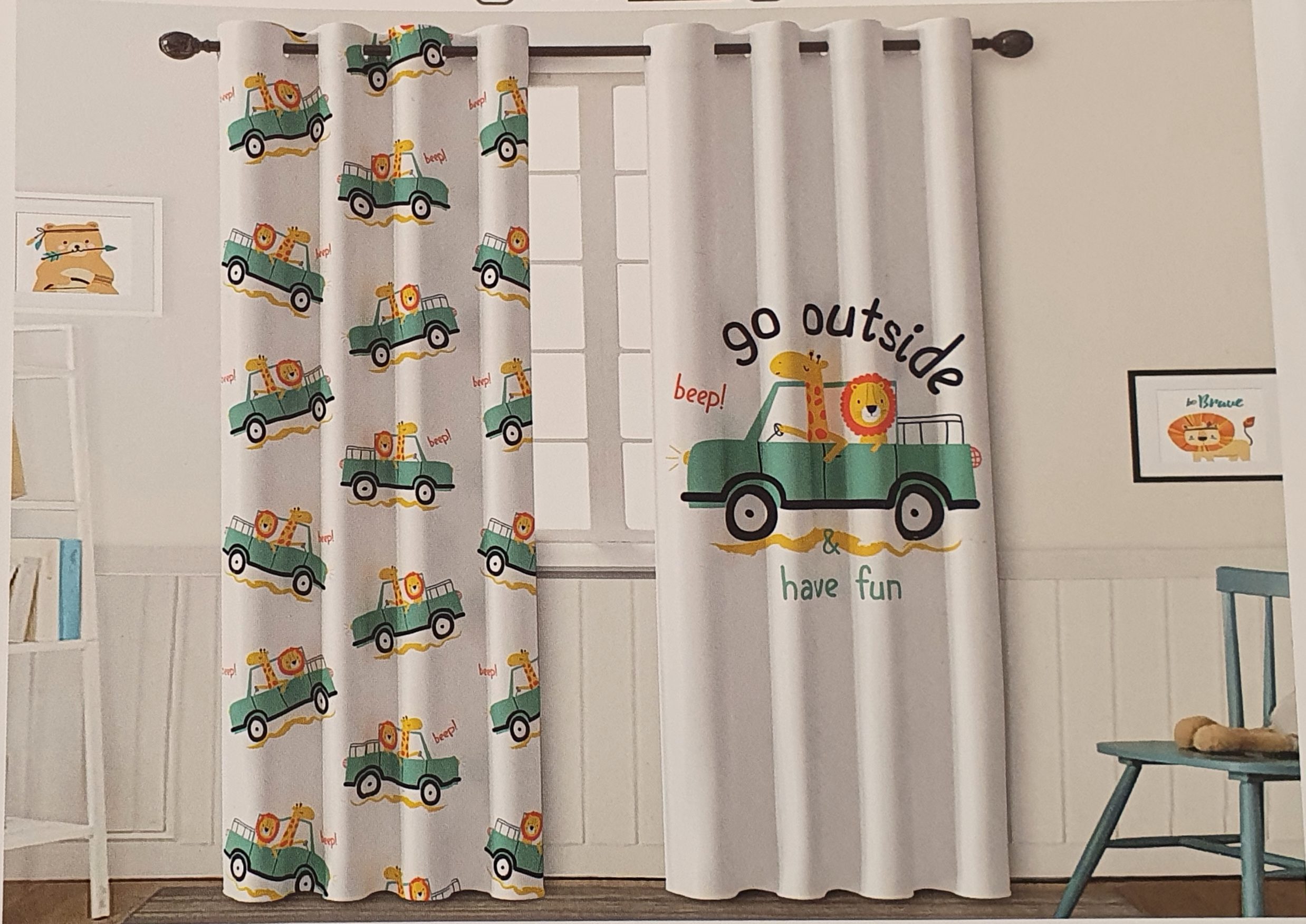 car-linen-printed-curtain-10 پرده چاپی اتاق کودک طرح ماشین 10