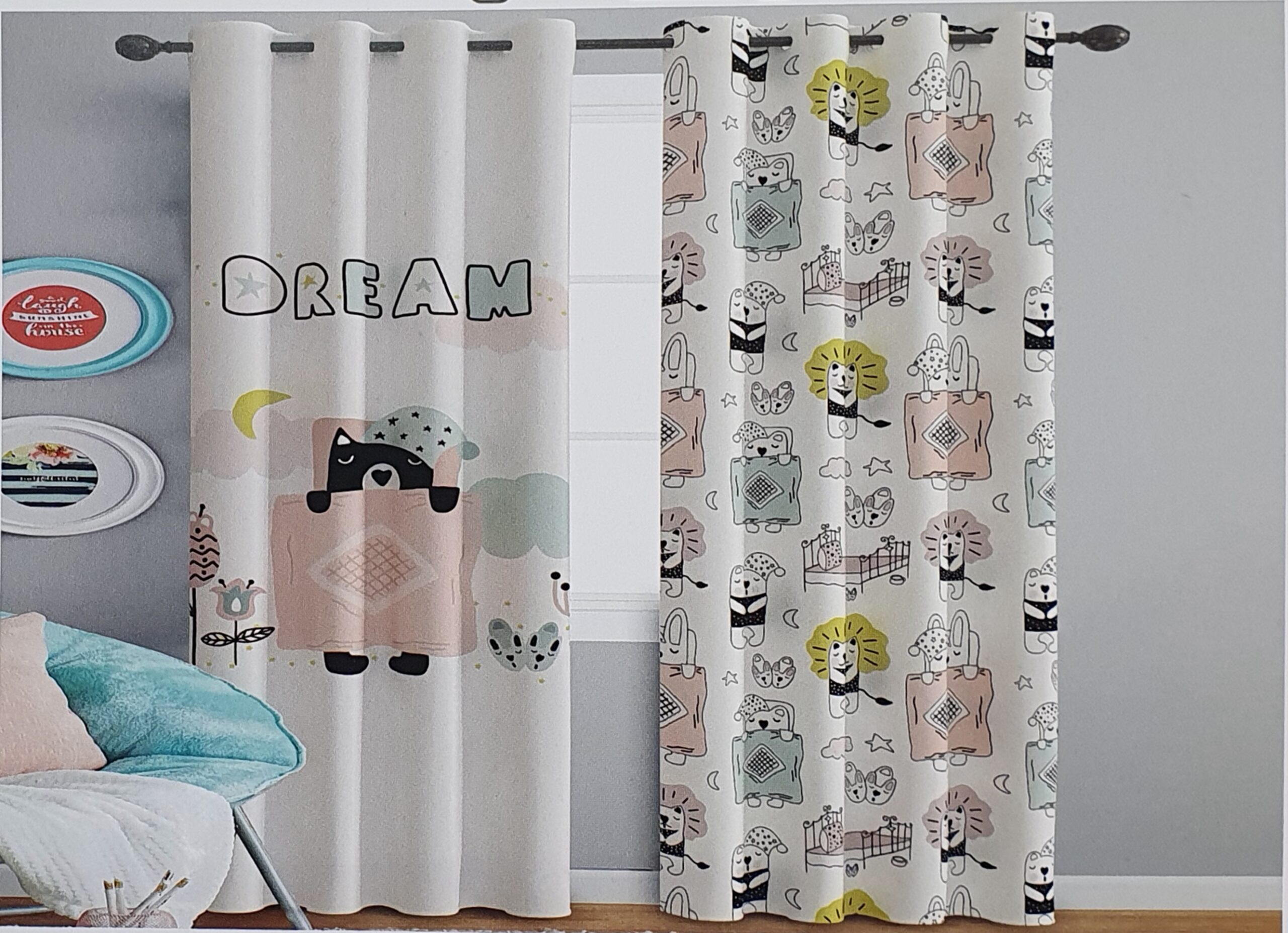 animals-linen-printed-curtain-10 پرده چاپی اتاق کودک طرح حیوانات 11
