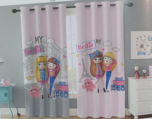 پرده چاپی اتاق کودک طرح دخترانه Bestie