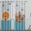 پرده کتان چاپی اتاق کودک طرح دریایی 2