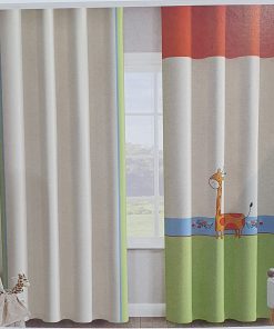 پرده چاپی اتاق کودک طرح زرافه 2