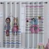 پرده چاپی اتاق کودک طرح دخترانه عروسکی